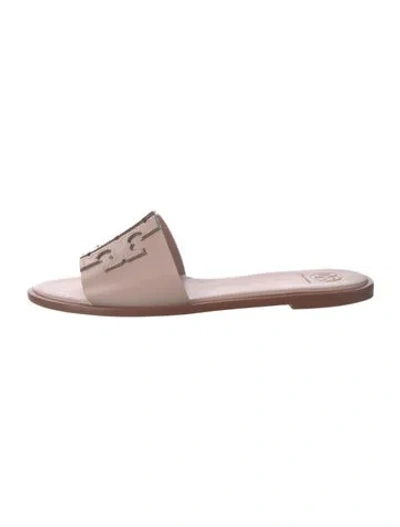 Pre-owned Tory Burch Leather Slides In Pink