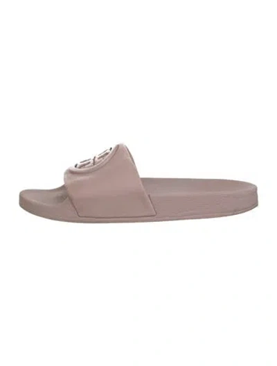 Pre-owned Tory Burch Leather Slides In Pink