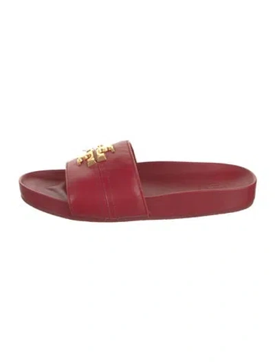 Pre-owned Tory Burch Leather Slides In Red