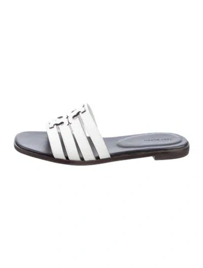 Pre-owned Tory Burch Leather Slides In Transparent