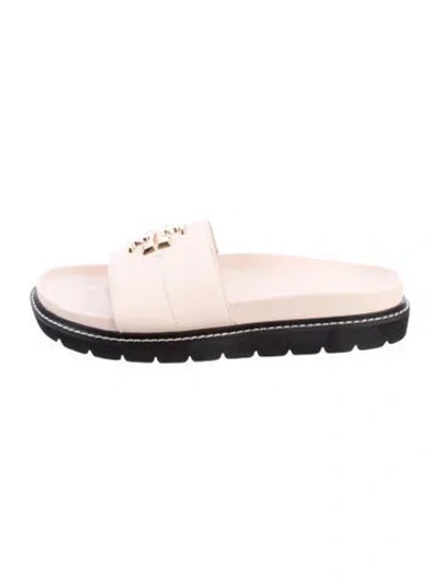 Pre-owned Tory Burch Leather Slides W/ Tags In Multi