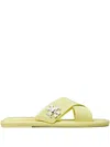 Tory Burch Leather Slides In Yellow