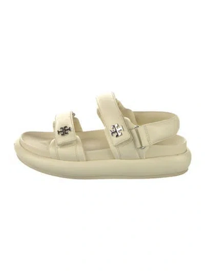 Pre-owned Tory Burch Leather Slides In Yellow