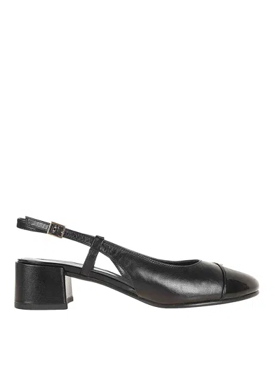 Tory Burch 45mm Double T-motif Leather Pumps In Perfect Black