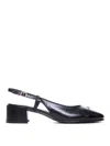 Tory Burch Leather Embellished Slingback Pumps 45 In Negro