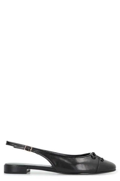 Tory Burch Leather Slingback Pumps In Black