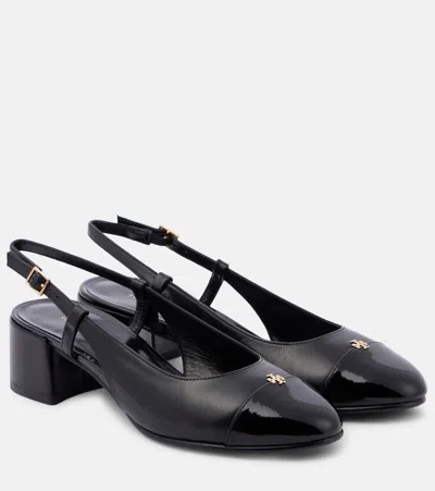 Tory Burch Leather Slingback Pumps In Black