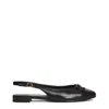 Tory Burch Leather Slingback Shoes With Contrast Pointed Toe In Black