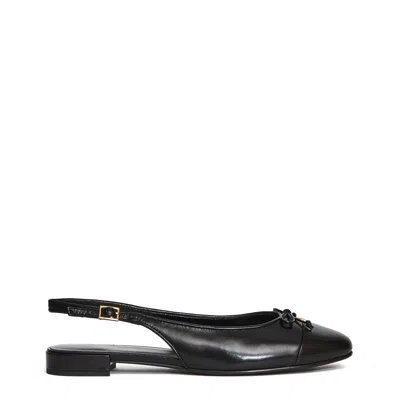 Tory Burch Leather Slingback Shoes With Contrast Pointed Toe In Gngr Shortbre
