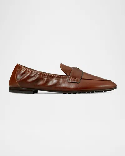 Tory Burch Leather Slip-on Loafers In Negroni