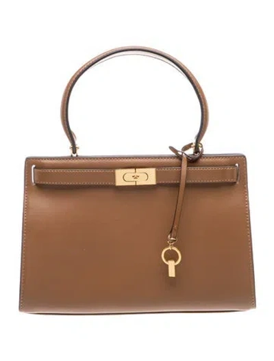Pre-owned Tory Burch Leather Small Lee Radziwill Leather Satchel Bag Small In Brown