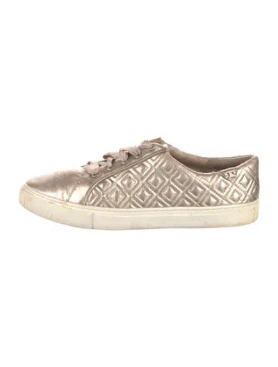 Pre-owned Tory Burch Leather Sneakers In Neutral