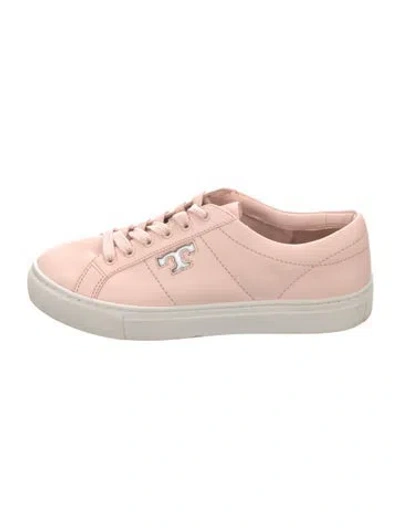 Pre-owned Tory Burch Leather Sneakers In Pink