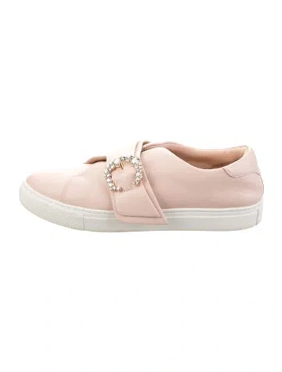 Pre-owned Tory Burch Leather Sneakers In Pink