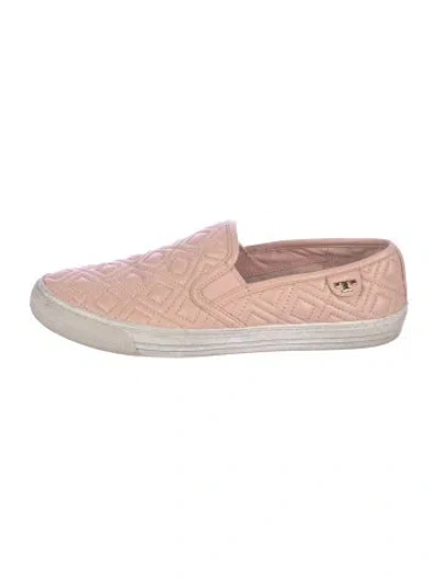 Pre-owned Tory Burch Leather Sneakers In Pink