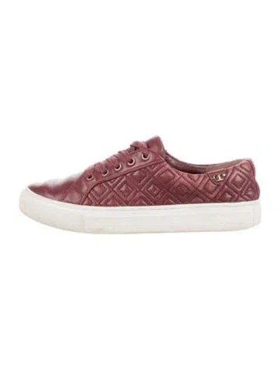 Pre-owned Tory Burch Leather Sneakers In Red