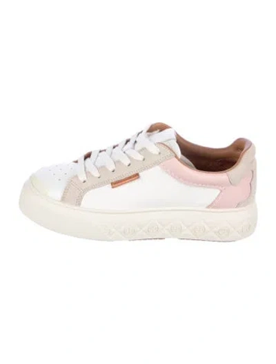 Pre-owned Tory Burch Leather Sneakers W/ Tags In Neutrals