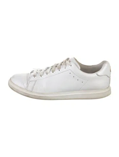 Pre-owned Tory Burch Leather Sneakers In White