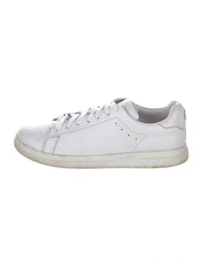 Pre-owned Tory Burch Leather Sneakers In White