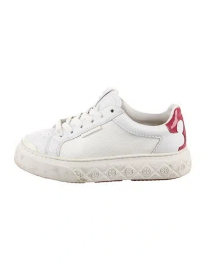 Pre-owned Tory Burch Leather Sneakers In White