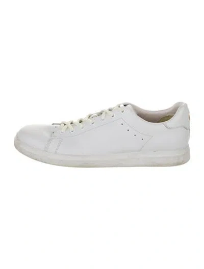 Pre-owned Tory Burch Leather Sneakers In White