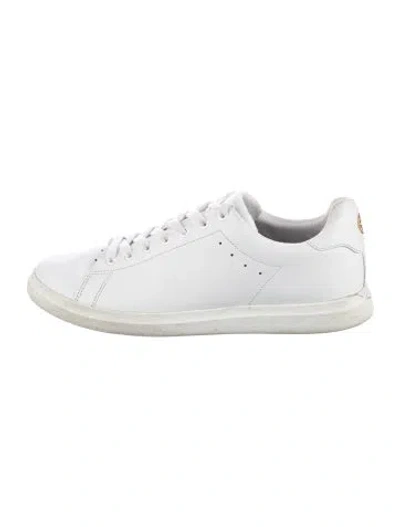 Pre-owned Tory Burch Leather Sneakers In White
