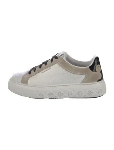 Pre-owned Tory Burch Leather Sneakers In White