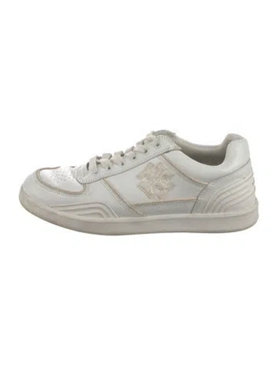 Pre-owned Tory Burch Leather Sneakers In White