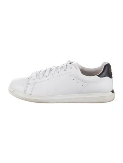 Pre-owned Tory Burch Leather Sneakers In White