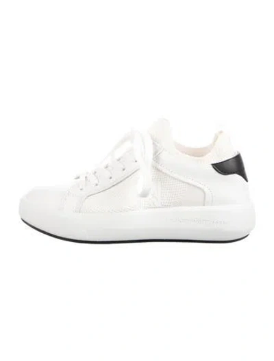 Pre-owned Tory Burch Leather Sneakers In White