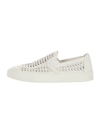 Pre-owned Tory Burch Leather Sneakers In White