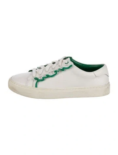 Pre-owned Tory Burch Leather Sneakers In White