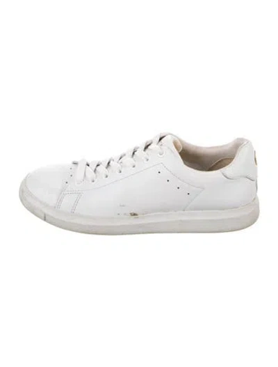 Pre-owned Tory Burch Leather Sneakers In White