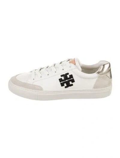 Pre-owned Tory Burch Leather Sneakers In White