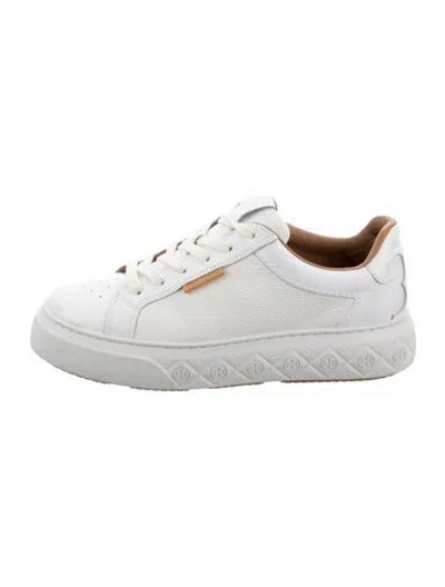 Pre-owned Tory Burch Leather Sneakers In White