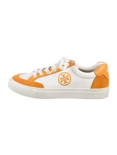 Pre-owned Tory Burch Leather Sneakers In White
