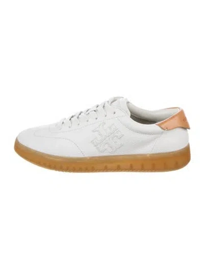 Pre-owned Tory Burch Leather Sneakers In White