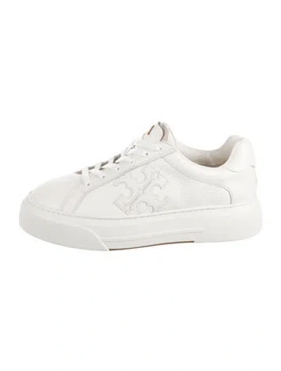 Pre-owned Tory Burch Leather Sneakers In White