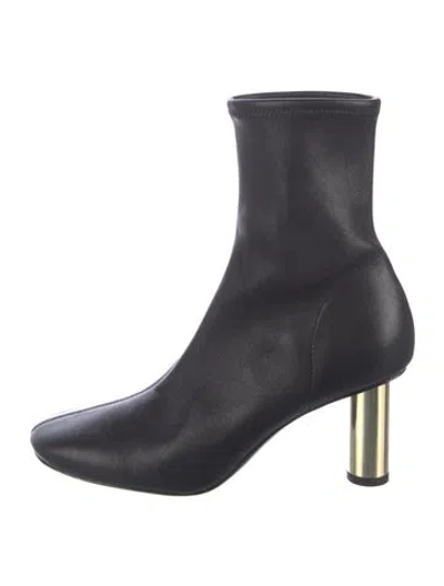 Pre-owned Tory Burch Leather Sock Boots In Black/blue