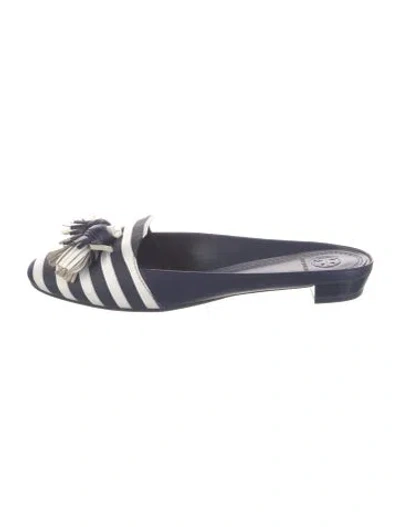Pre-owned Tory Burch Leather Striped Mules In Multi