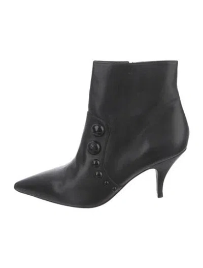 Pre-owned Tory Burch Leather Studded Accents Boots In Black