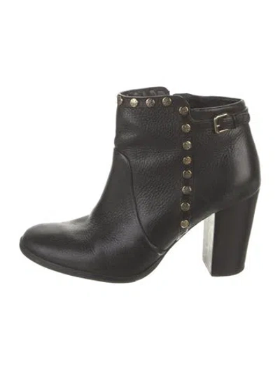 Pre-owned Tory Burch Leather Studded Accents Boots In Black