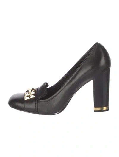 Pre-owned Tory Burch Leather Studded Accents Pumps In Black