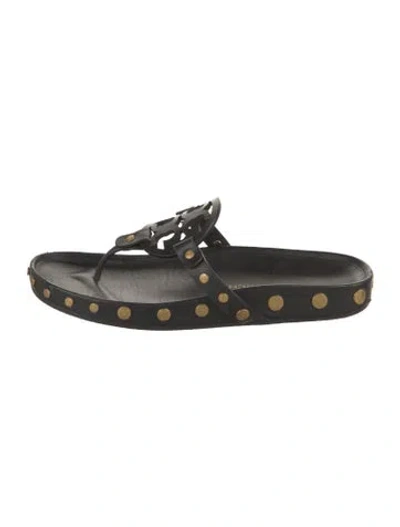 Pre-owned Tory Burch Leather Studded Accents Sneakers In Multi