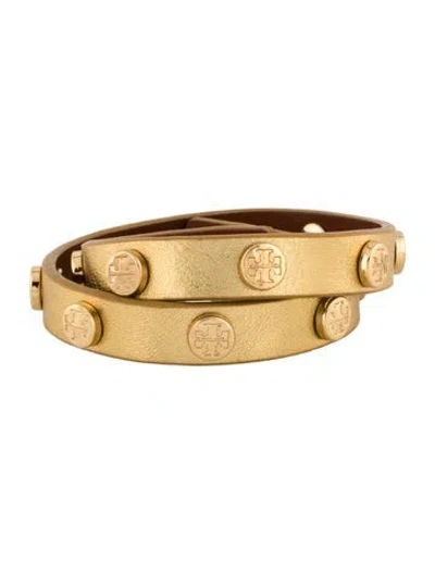 Pre-owned Tory Burch Leather Studded Wrap Bracelet