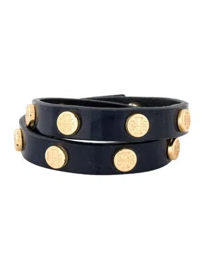 Pre-owned Tory Burch Leather Studded Wrap Bracelet In Multi