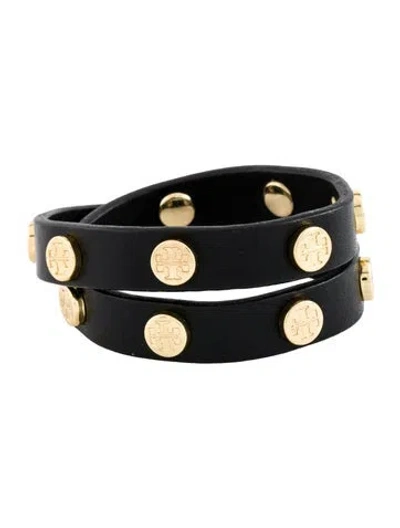 Pre-owned Tory Burch Leather Studded Wrap Bracelet In Multicolor