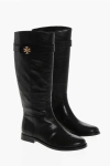 Tory Burch Leather T-lock Boots With Strap In Black