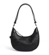 Tory Burch Leather T Monogram Crescent Shoulder Bag In Black