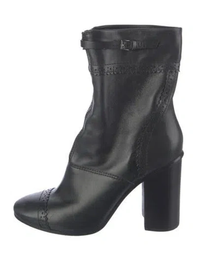 Pre-owned Tory Burch Leather Tassel Accents Boots In Black